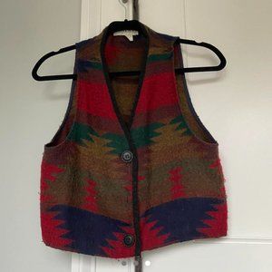 SWEATER VEST TRIBAL PRINT VINTAGE